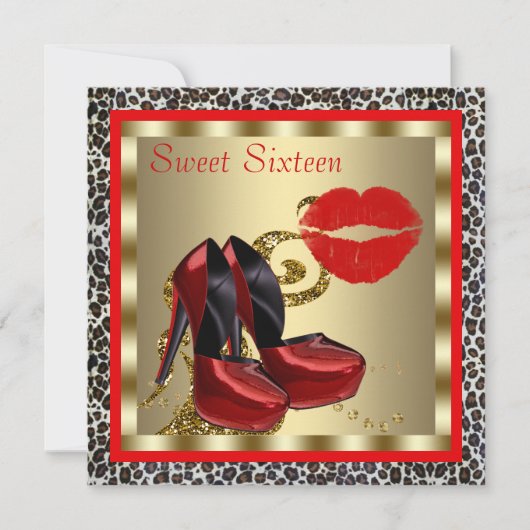 Invitation Chaussures à talons hauts rouges Anniversaire Swee (Devant)