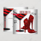 Invitation Chaussures à talons hauts rouges blanches pour ent (Devant / Derrière)