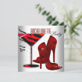 Invitation Chaussures à talons hauts rouges blanches pour ent (Debout devant)