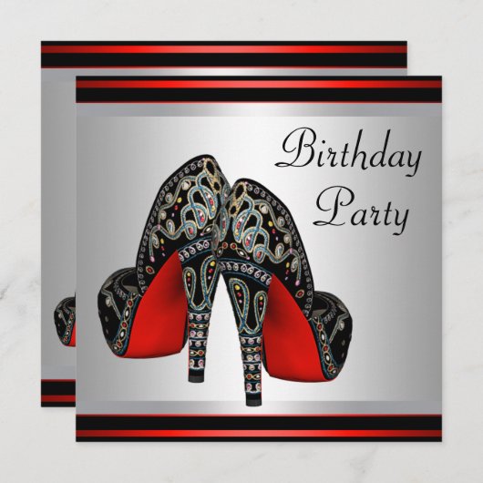 Invitation Chaussures à talons hauts rouges Chaussure rouge n (Devant / Derrière)