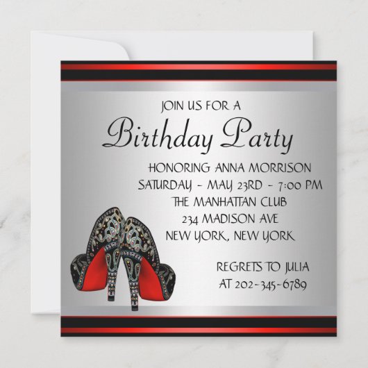 Invitation Chaussures à talons hauts rouges Chaussure rouge n (Dos)