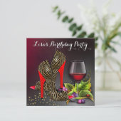 Invitation Chaussures à talons hauts rouges chic Fête d'anniv (Debout devant)