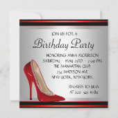 Invitation Chaussures à talons hauts rouges de femme pour fêt (Dos)