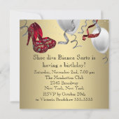 Invitation Chaussures à talons hauts rouges dorés pour fête d (Dos)