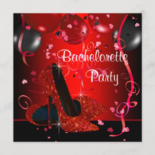 Invitation Chaussures à talons hauts rouges Fête de Bachelore