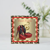Invitation Chaussures à talons hauts rouges imprimé léopard p (Debout devant)