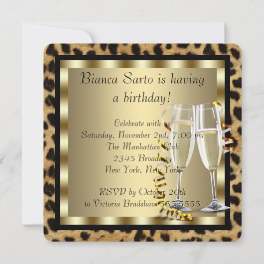 Invitation Chaussures à talons hauts rouges Léopard Anniversa (Dos)