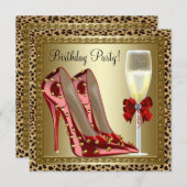 Invitation Chaussures à talons hauts rouges léopard pour anni (Devant / Derrière)