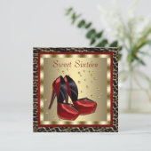 Invitation Chaussures à talons hauts rouges léopard Sweet Six (Debout devant)