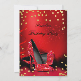 Invitation Chaussures à talons hauts rouges pailletées pour f