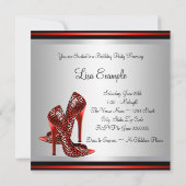 Invitation Chaussures à talons hauts rouges pour anniversaire (Dos)