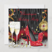 Invitation Chaussures à talons hauts rouges pour soirée de fê (Devant)