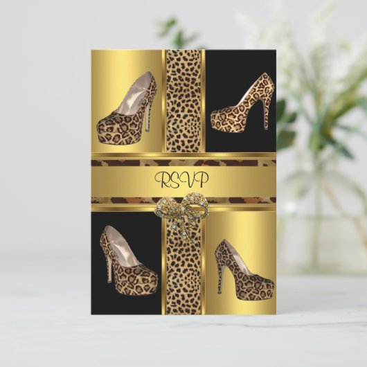 Invitation Chaussures à talons hauts RSVP Party Hi Leopard Or (Debout devant)