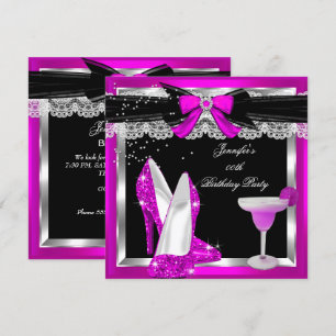 Invitation Chaussures à talons hauts scintillantes rose vif p