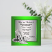 Invitation Chaussures à talons hauts vert citron pour l'anniv (Debout devant)