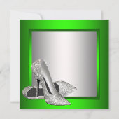 Invitation Chaussures à talons hauts vert citron pour l'anniv (Dos)