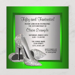 Invitation Chaussures à talons hauts vert citron pour l'anniv