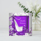 Invitation Chaussures à talons hauts violet foncé brillant po (Debout devant)