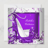 Invitation Chaussures à talons hauts violet foncé pailletées (Devant)