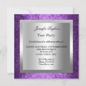 Invitation Chaussures à talons hauts violettes Argent Soirée (Dos)