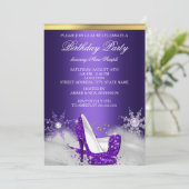 Invitation Chaussures à talons hauts violettes pour fête d'an (Debout devant)
