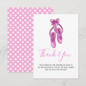 Invitation Chaussures Ballerina Roses| Merci de Baby shower f (Devant / Derrière)