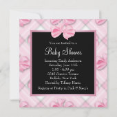 Invitation Chaussures Bébé Rose Blanc Noir Rose Bébé Fille Do (Dos)