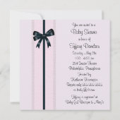 Invitation Chaussures bébé rose Fille Baby Shower (Dos)