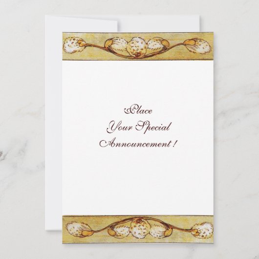 Invitation CHAUSSURES BLANCHES À LA FENÊTRE monogramme, jaune (Dos)