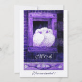 Invitation CHAUSSURES BLANCHES À LA FENÊTRE monogramme, or mé (Devant)