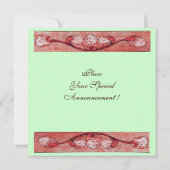 Invitation CHAUSSURES BLANCHES À LA FENÊTRE, vert rouge monog (Dos)