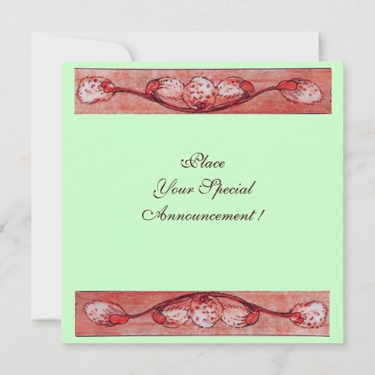 Invitation CHAUSSURES BLANCHES À LA FENÊTRE, vert rouge monog (Dos)