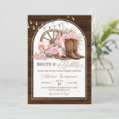 Invitation Chaussures Bois Rustique et Mariage Bubbly (Debout devant)