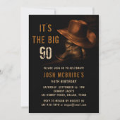 Invitation Chaussures Bottes de Cowboy Rustique pour 90e Anni (Devant)