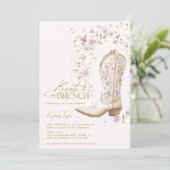 Invitation Chaussures & Brunch Fleurs Florales Roses Enterrem (Debout devant)
