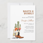 Invitation Chaussures & Bubbly Réception de Mariage Western (Devant)