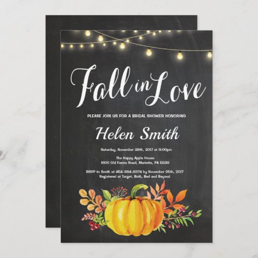 Invitation Chaussures d'automne de la nuptiale (Devant / Derrière)