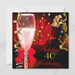 Invitation Chaussures de 40 ans et fabuleuses rouges noires d