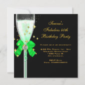 Invitation Chaussures de 40 ans et fabuleuses vert citron or (Dos)