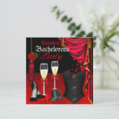 Invitation Chaussures de Bachelorette Red Black Corset (Debout devant)