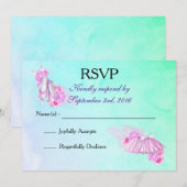 Invitation Chaussures de ballet et tutu à l'aquarelle rose RS (Devant / Derrière)