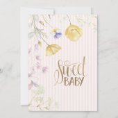 Invitation Chaussures de ballet Fleur sauvage rayures Anniver (Dos)