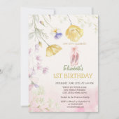 Invitation Chaussures de ballet Fleurs de naissance (Devant)