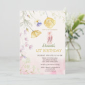Invitation Chaussures de ballet Fleurs de naissance (Debout devant)