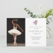 Invitation Chaussures de ballet roses Photo Diplômé (Debout devant)