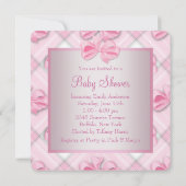 Invitation Chaussures de bébé roses Baby Shower Fille Rose (Dos)