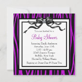 Invitation Chaussures de bébé Zèbre Violet Fille Baby Shower (Dos)