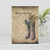 Invitation Chaussures de cow-boy Damask fleur sauvage Western (Debout devant)
