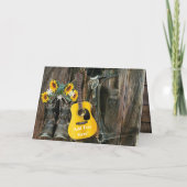 Invitation Chaussures de cowboy du cheval occidental Guitare (Dos)