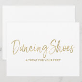 Invitation Chaussures de danse, enseigne de mariage dorée élé (Devant / Derrière)